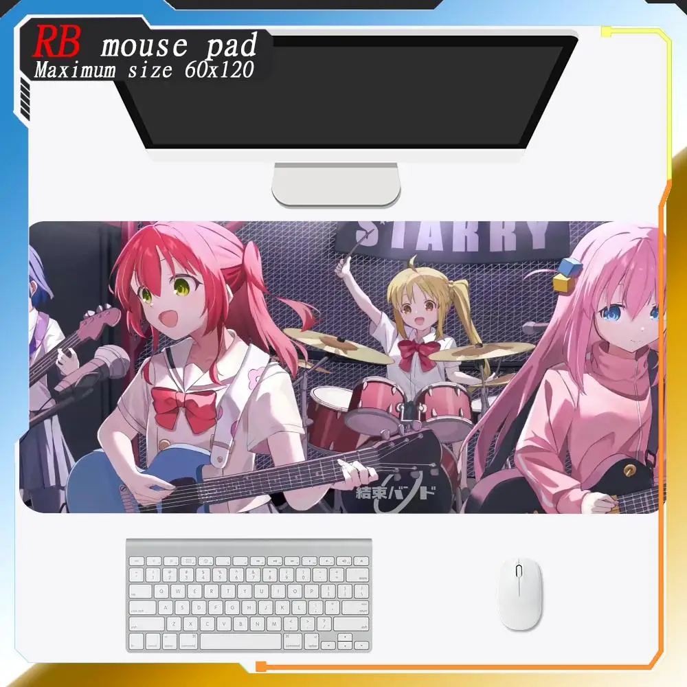 Imagem -02 - Bocchi a Rocha Mouse Pad Gamer Mat Protetor de Mesa Grande Cartoon Mousepad Deskmat Mats Gaming Desk