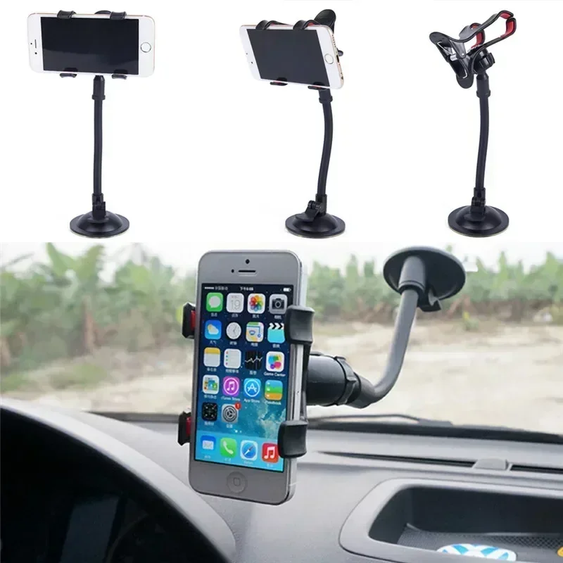 360° Rotating Car Phone Holder Universal Windshield Dashboard Mount Cellphone Stand GPS Phone Flexible Bracket Auto Accessories