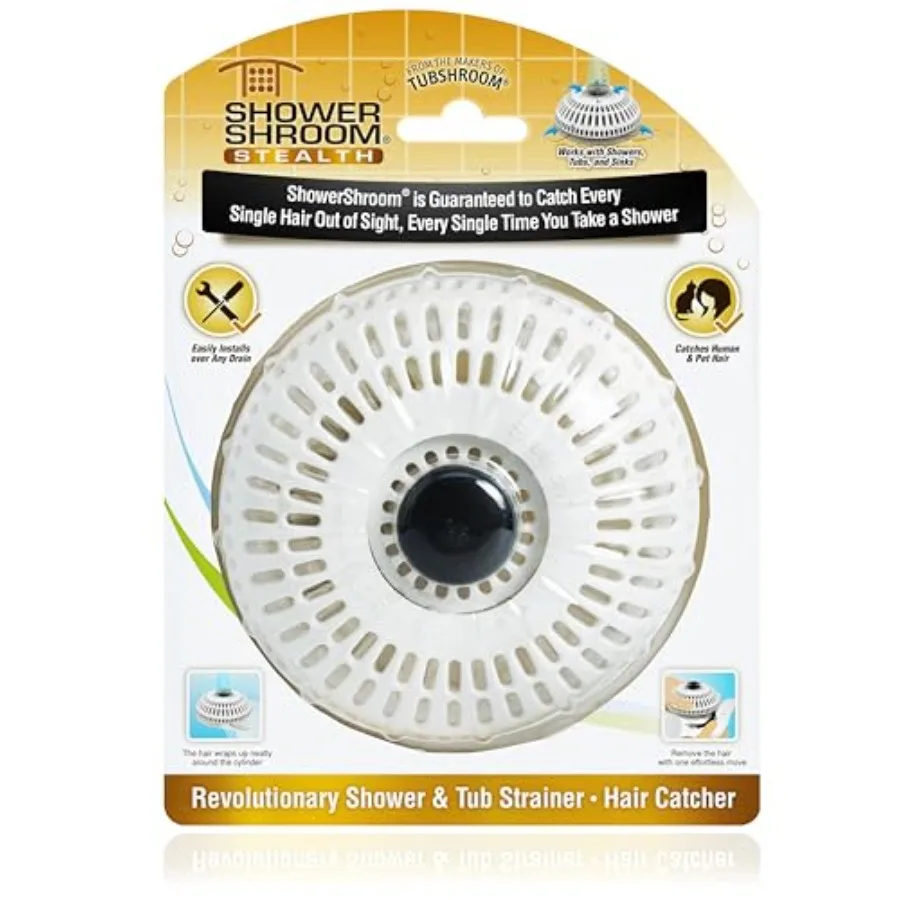 

Stealth Shower Hair Drain Catcher - Hair Stopper for Shower Drain, Bathtub, and Bathroom Sink, Will Not Impede Water Flow, Bath