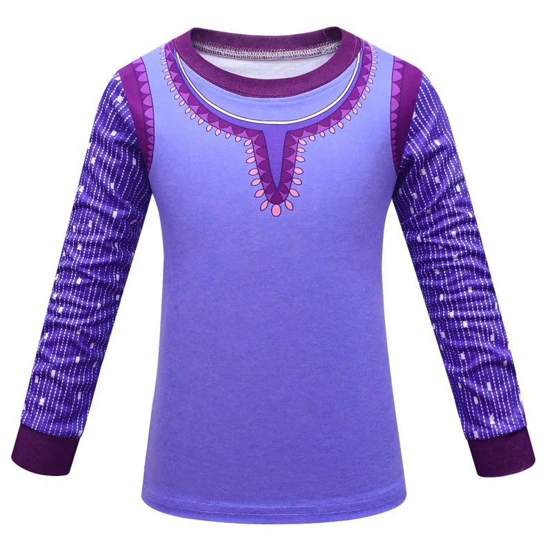 3-10y فيلم جديد W-Wish Asha تأثيري حلي آشا الأميرة الأرجواني منامة دعوى تأثيري هالوين حفلة تنكرية الراحة زي الفتيات