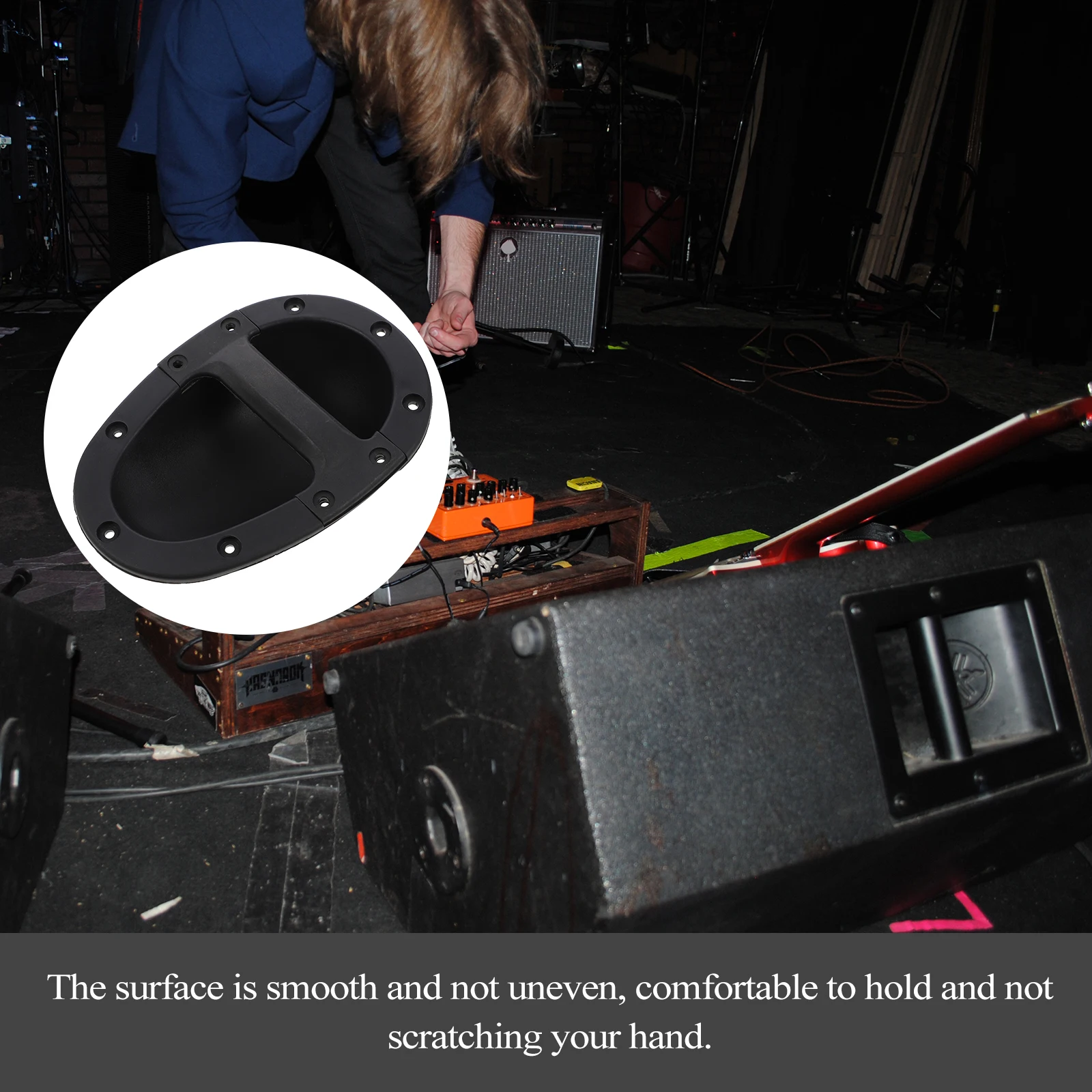 

2pcs Speaker Cabinet Handles Recessed Loudspeaker Durable ABS Material Stain Resistant Smooth Surface Professional Hardware For