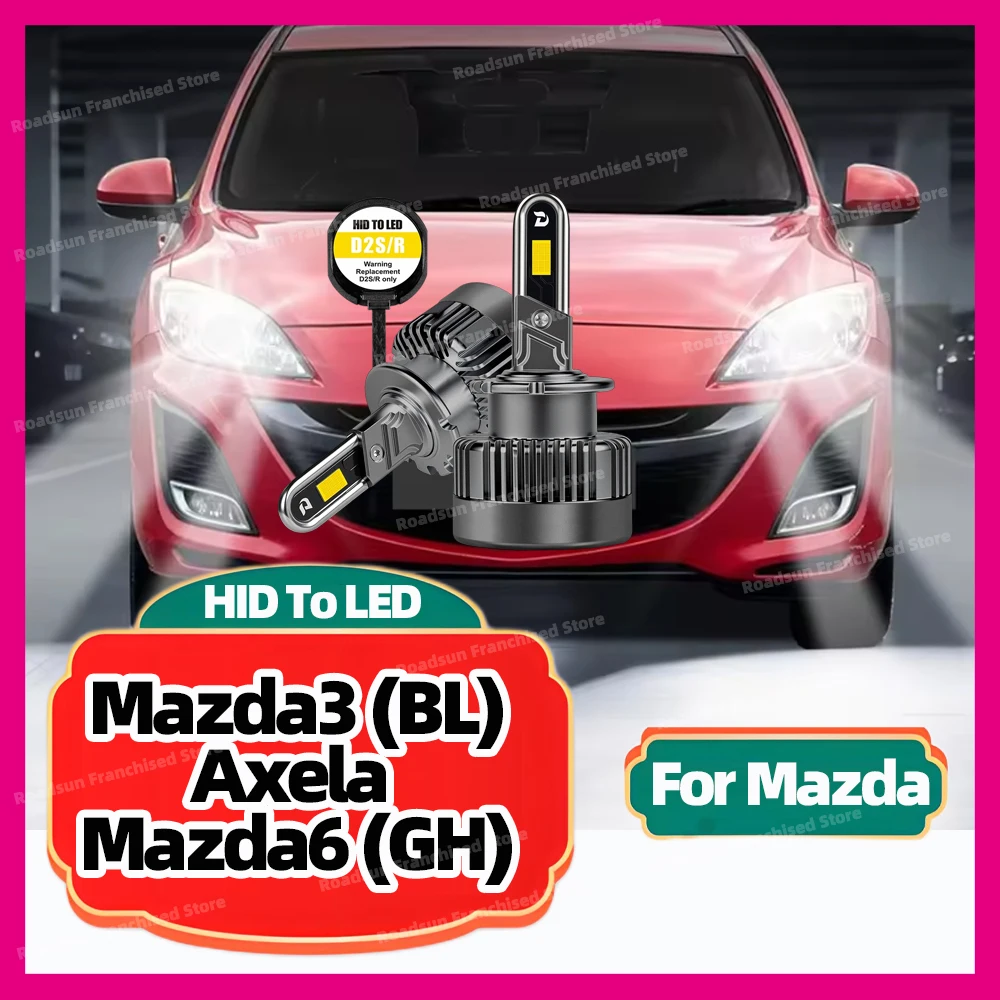 

2x светодиодные фары HID (D2S D2R D2) для Mazda 3 BL Axela 2009-2014, Mazda6 Saloon (GH) 2007-2013, аксессуары, лампы 50000LM