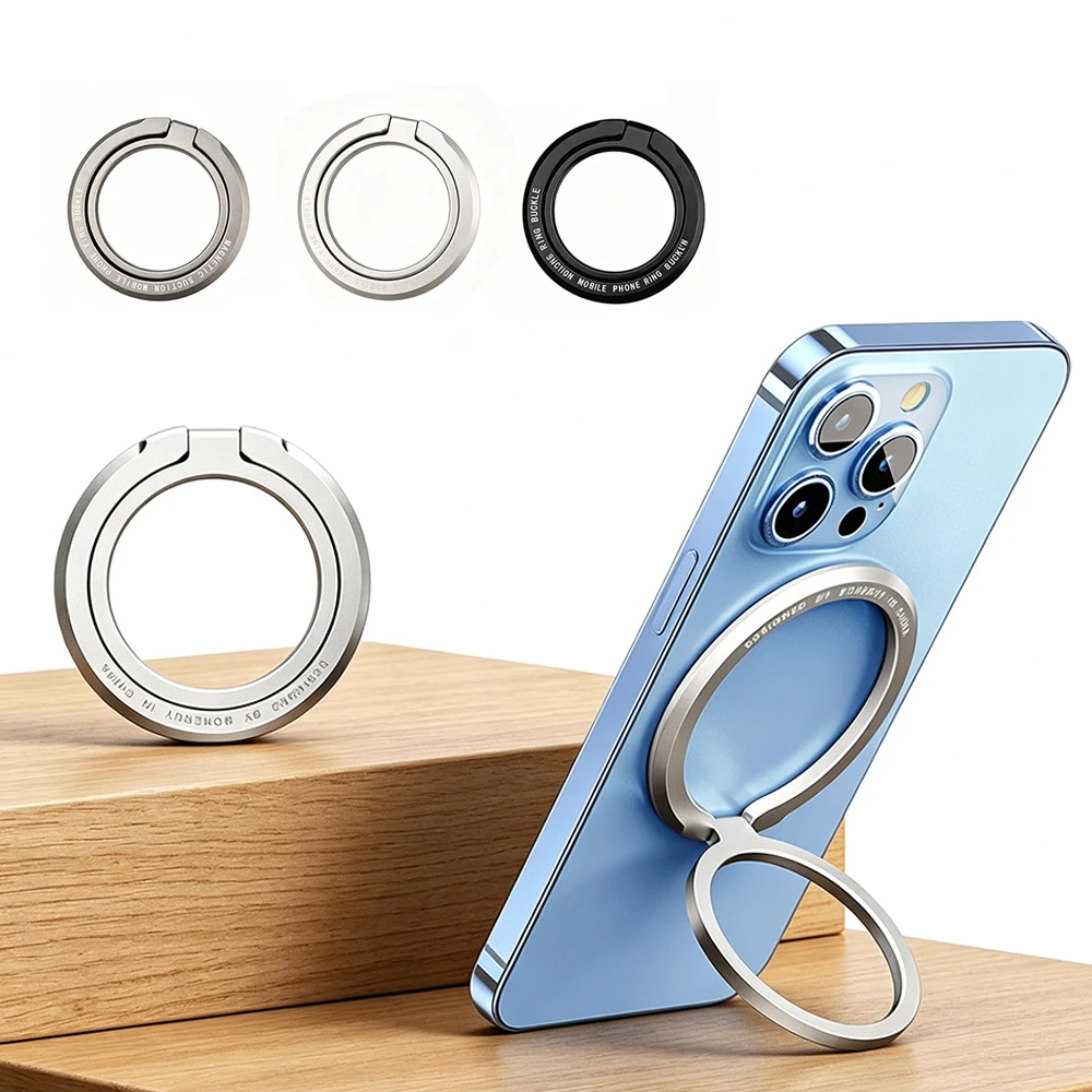 Magnetic Ring IPhone Holder For MagSafe Portable Mobile Phone Magnet Foldable Bracket Removable Grip Stand for iPhone Support view 2