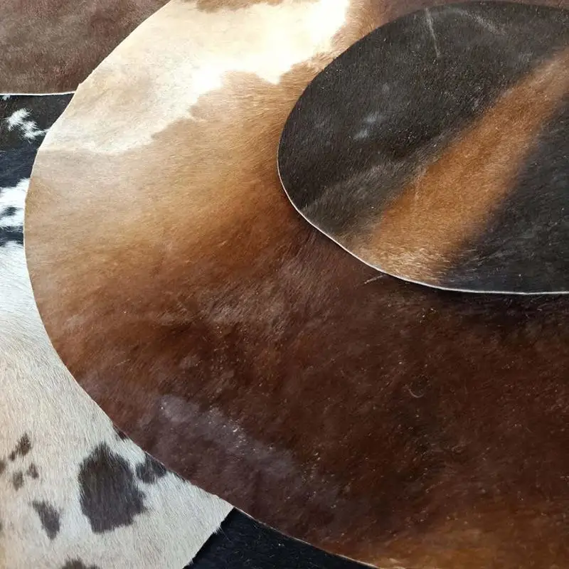 1Pc 35/45/55Cm Diameter Cow Fur Leather Percussion Musical Instrument Hand Diy Drum Skin Accessories Drumhead