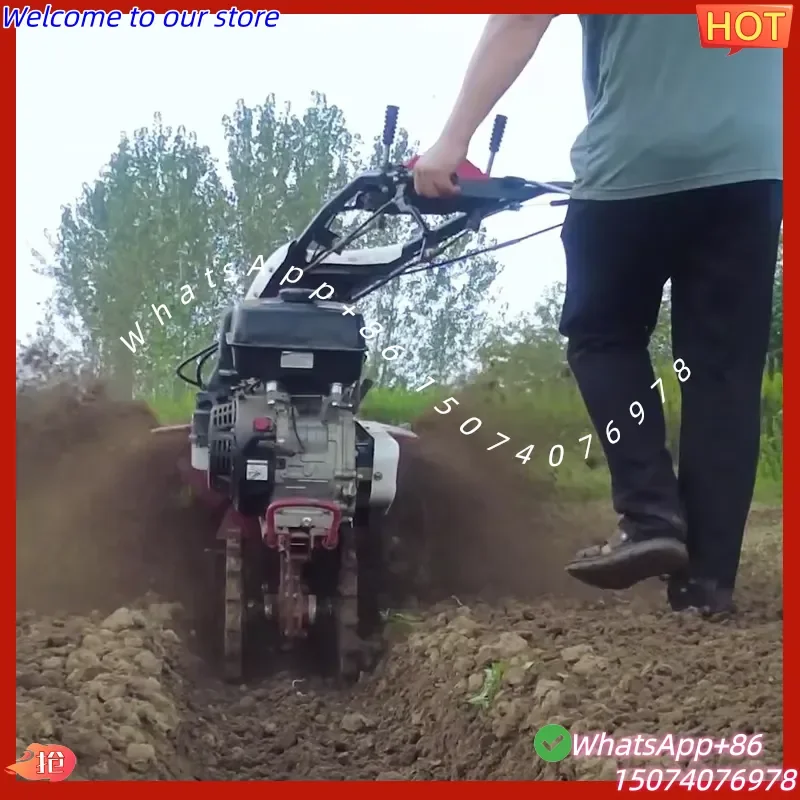 2026 Factory Direct Sales 7HP Hand Push Ditcher Type Ditching Machine Tillage Cultivator