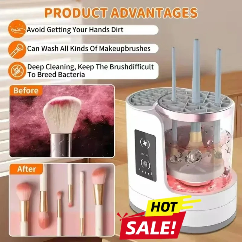 

2026 подарок на день Святого Валентина для женщин, электрический очиститель кистей для макияжа, автоматическая губка для тонального крема, косметический инструмент, машина для быстрой очистки