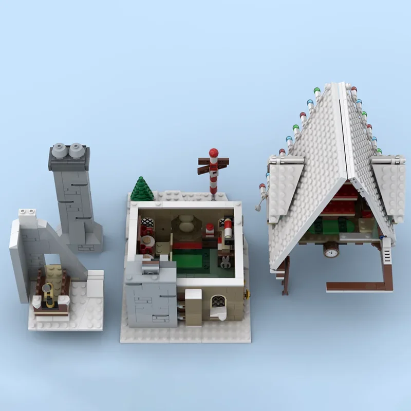Moc Building Blocks Modular Elf Club House Technology Modular Bricks Model  Gifts Christmas Toys DIY Sets Assembly