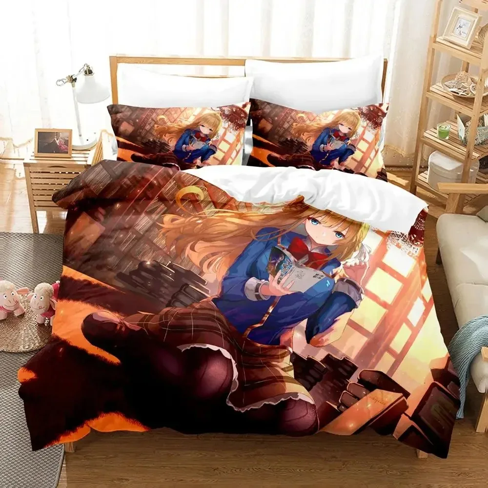 Anime Game Heaven Burns Red Bedding Set Duvet Cover Bed Set Quilt Cover Pillowcase Comforter king Queen Size Boys Adult Bedding