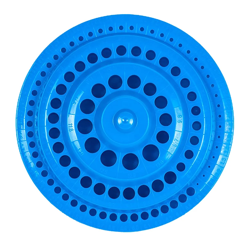 Hot 1pcs Round Shape Plastic Hard 100pcs 1-13mm Drill Bit Storage Case Stand Blue Hole Bore Plastic Organizer Container Box