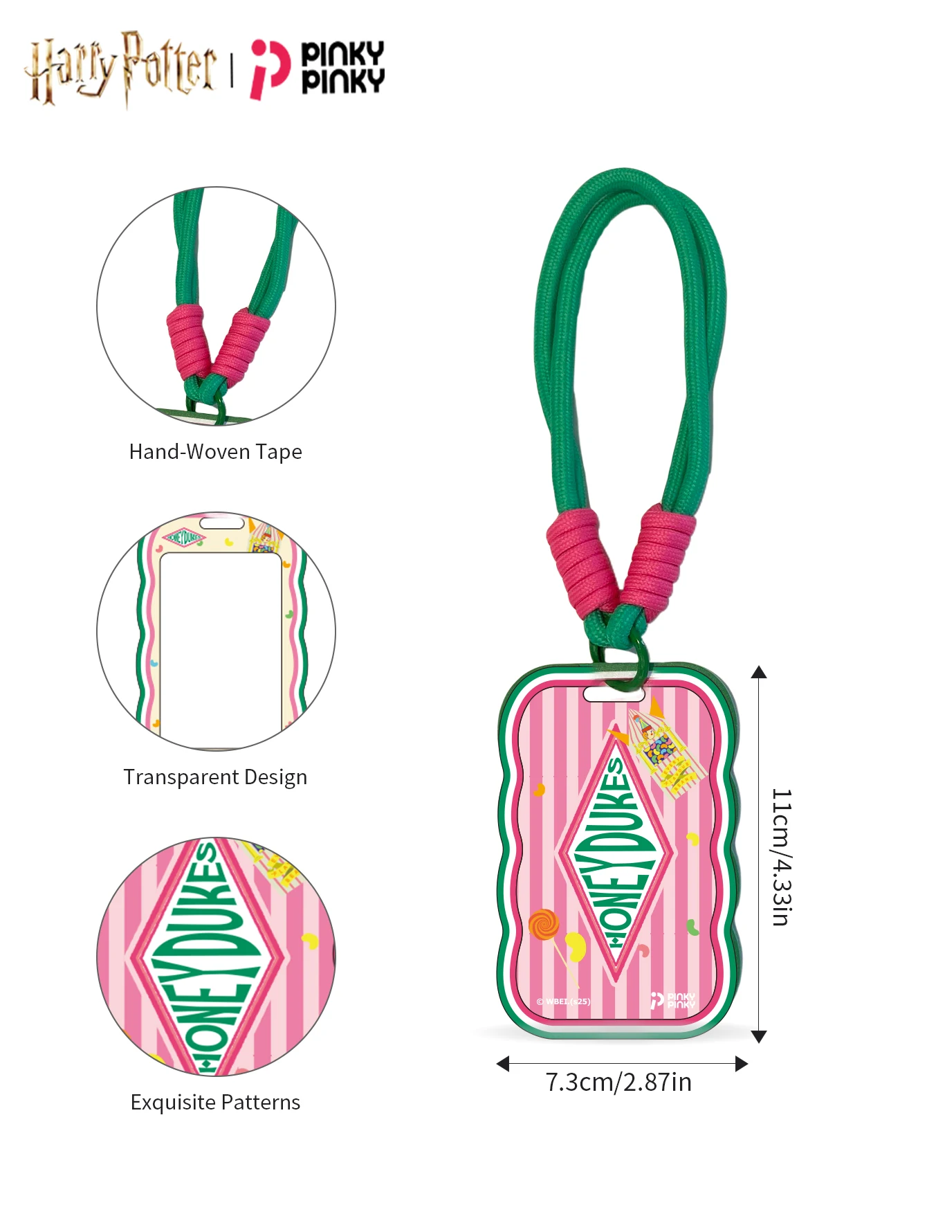Pinky Harry Potter Card Holder Bag Charm Pendant for Daily Halloween Christmas Birthday Gift for Students Fans Women
