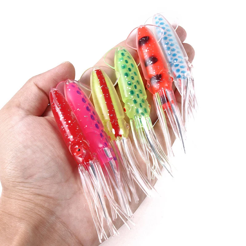 

6pcs/lot Squid Jigs Silicone Fishing Lure Soft Bait Octopus Fishing Tackle