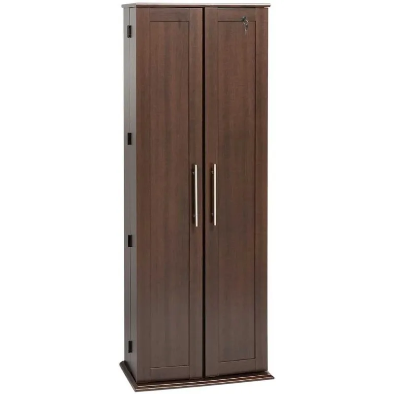 Locking Media Storage Cabinet with Shaker Doors