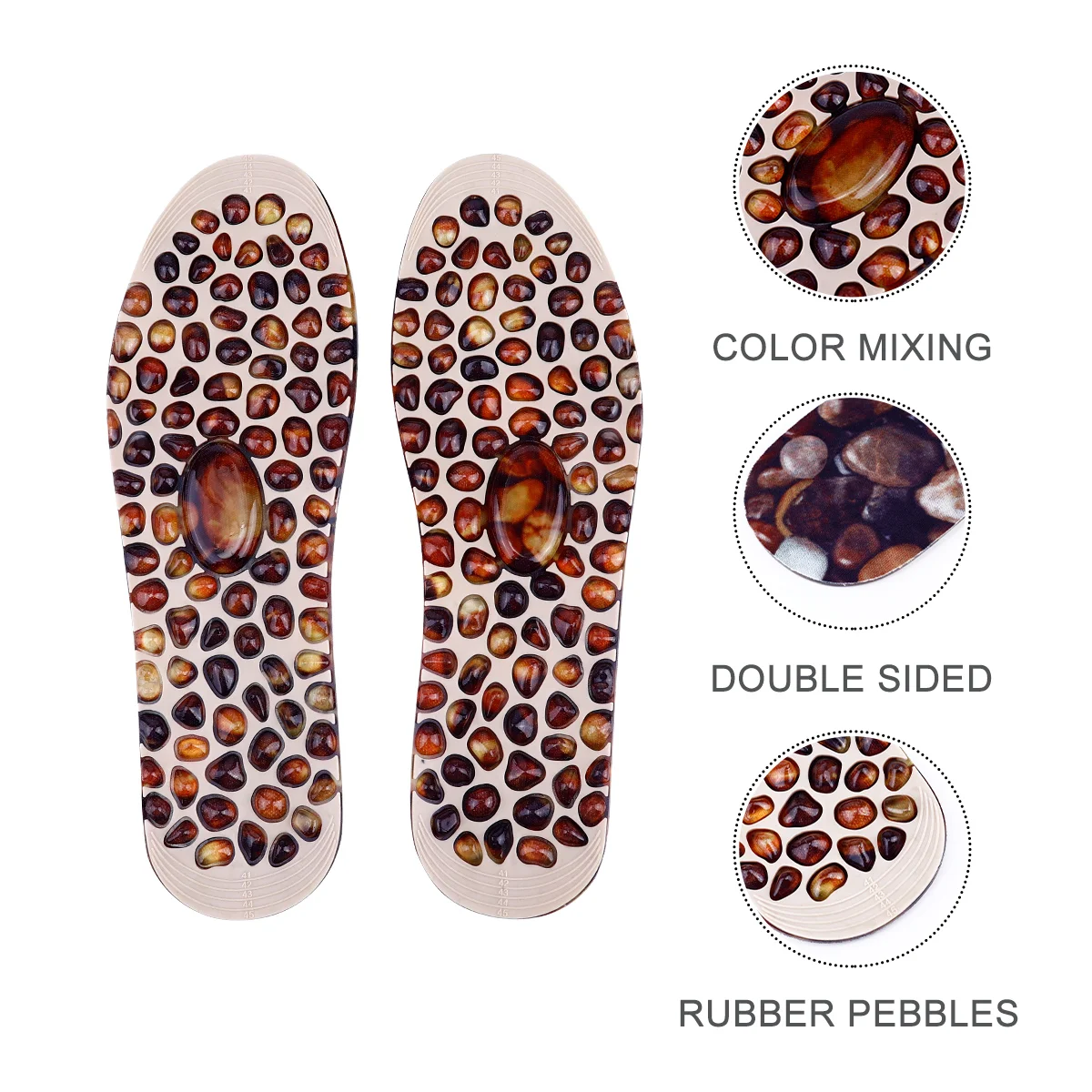 

Sole of Foot Rubber Pebble Insole Massage Point Pad Men's and Women's 1 Pair Man Shoe Mat Pebbles