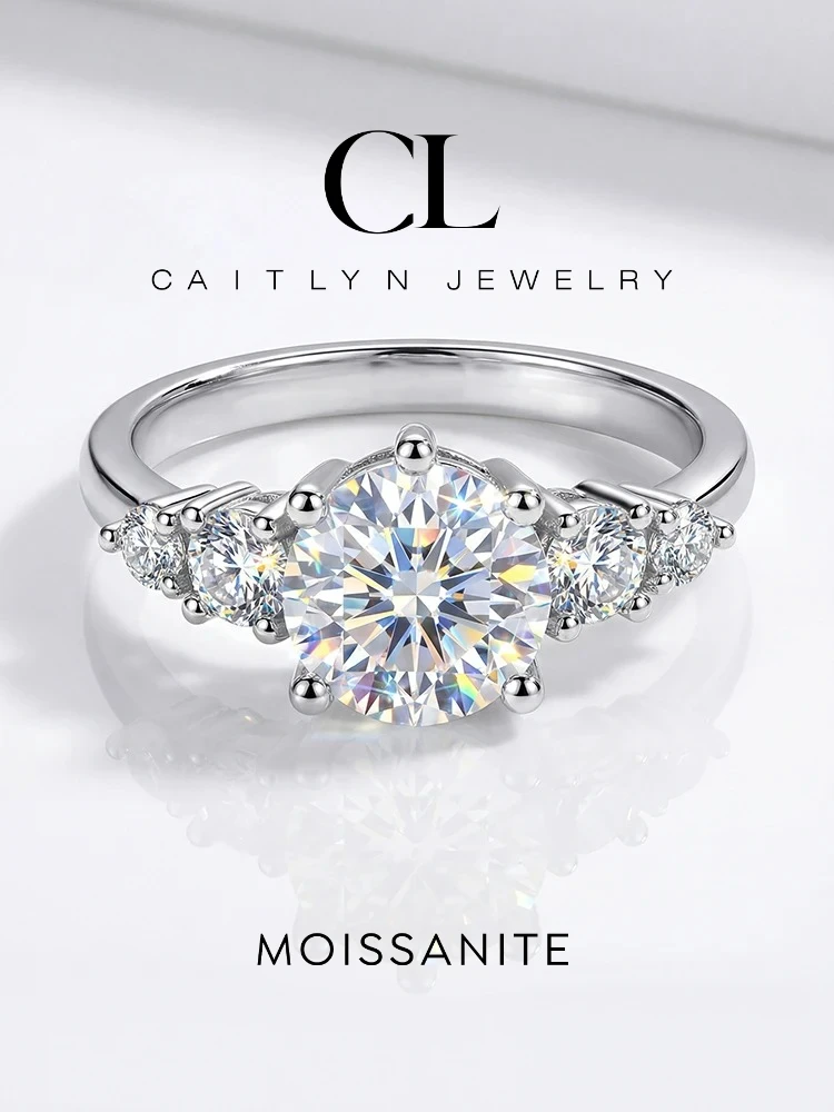 

Кольца для помолвки из стерлингового серебра 925 пробы с сертифицированным муассанитом 1 карат для женщин, высококачественные ювелирные изделия для свадьбы