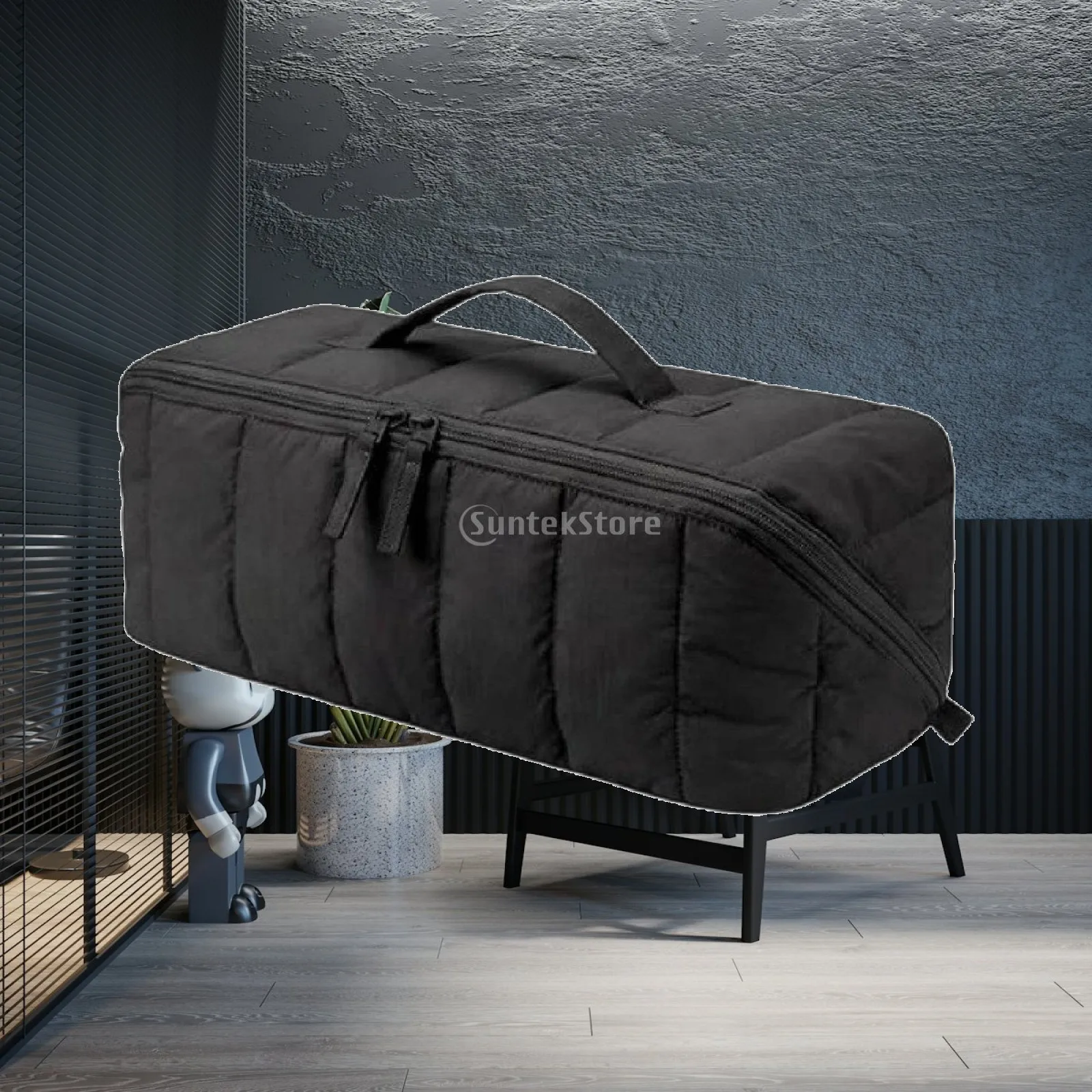Hair Tool Organizer Travel Case for Dryer and Styler with Elastic Straps Zippered Pouch Cotton PVC Vanity Storage