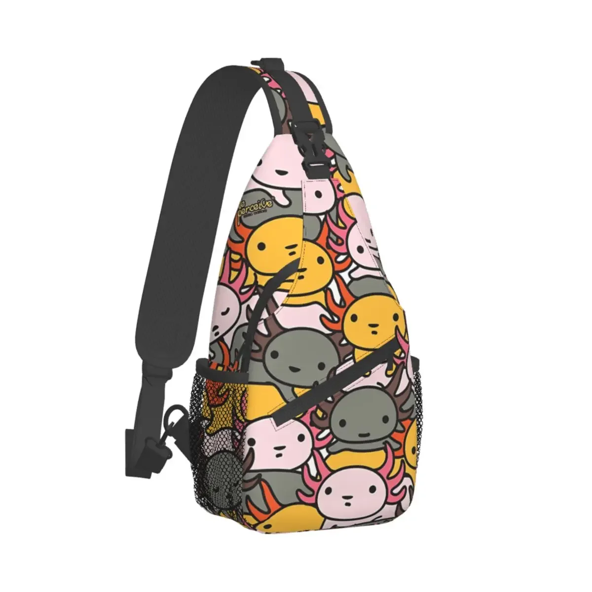

Axolotl Wave Style Crossbody Chest Bags Pockets Travel Pack Messenger Sports Teens Shoulder Bag Unisex