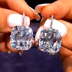 Luxury White Cubic Zirconia Dangle Earrings for Women Wedding Engagement Party Female Elegant Accessories Wedding Party Jewelry