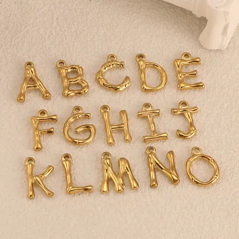 3Pcs Alphabet Charms for Jewelry Making Stainless Steel 26 Letter Name Initial Pendants DIY Necklace Bracelet Craft Accessories