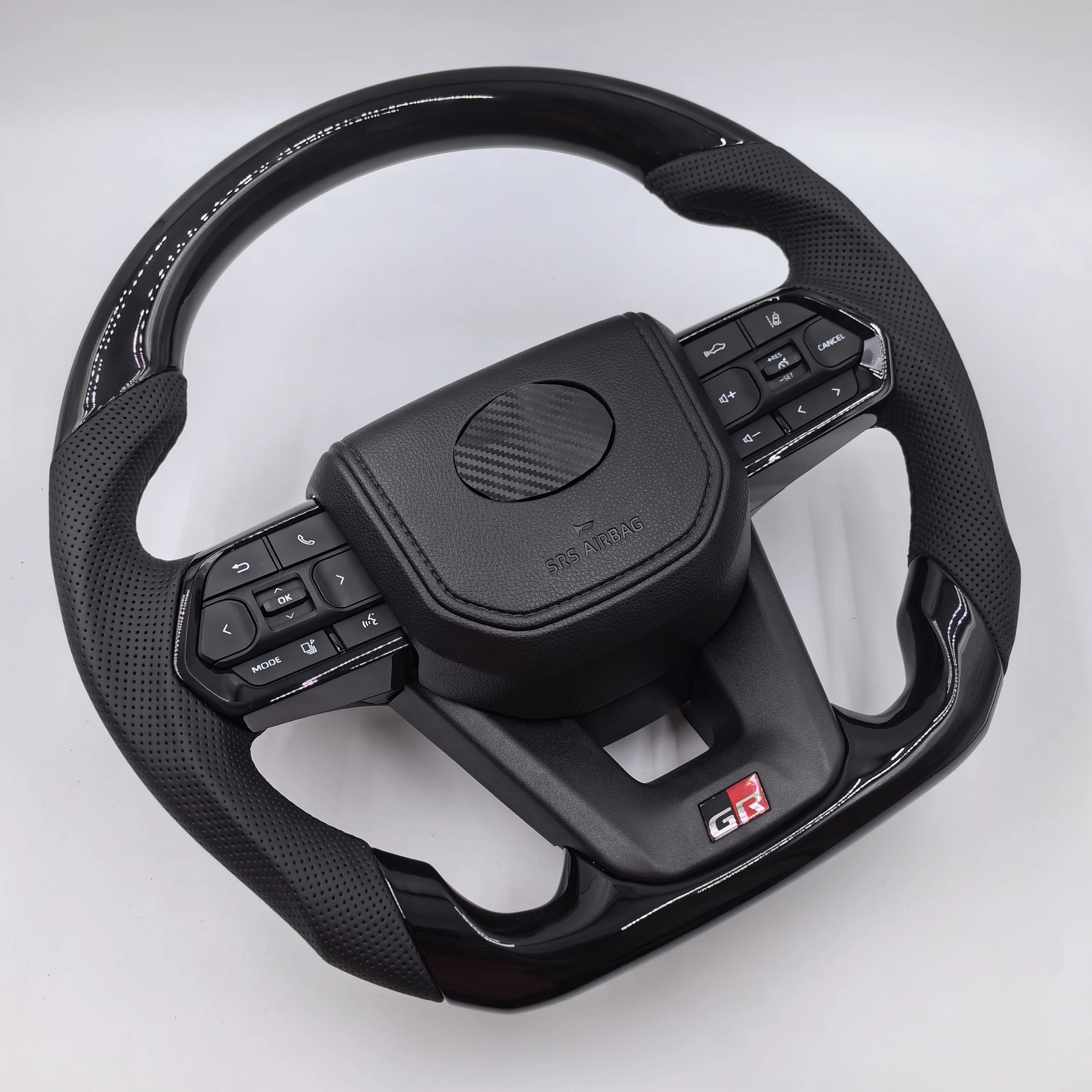 Up grade To LC300 D-type Steering wheel For Toyota LAND CRUISER LC200 Bright black Steering wheel 2006-2023