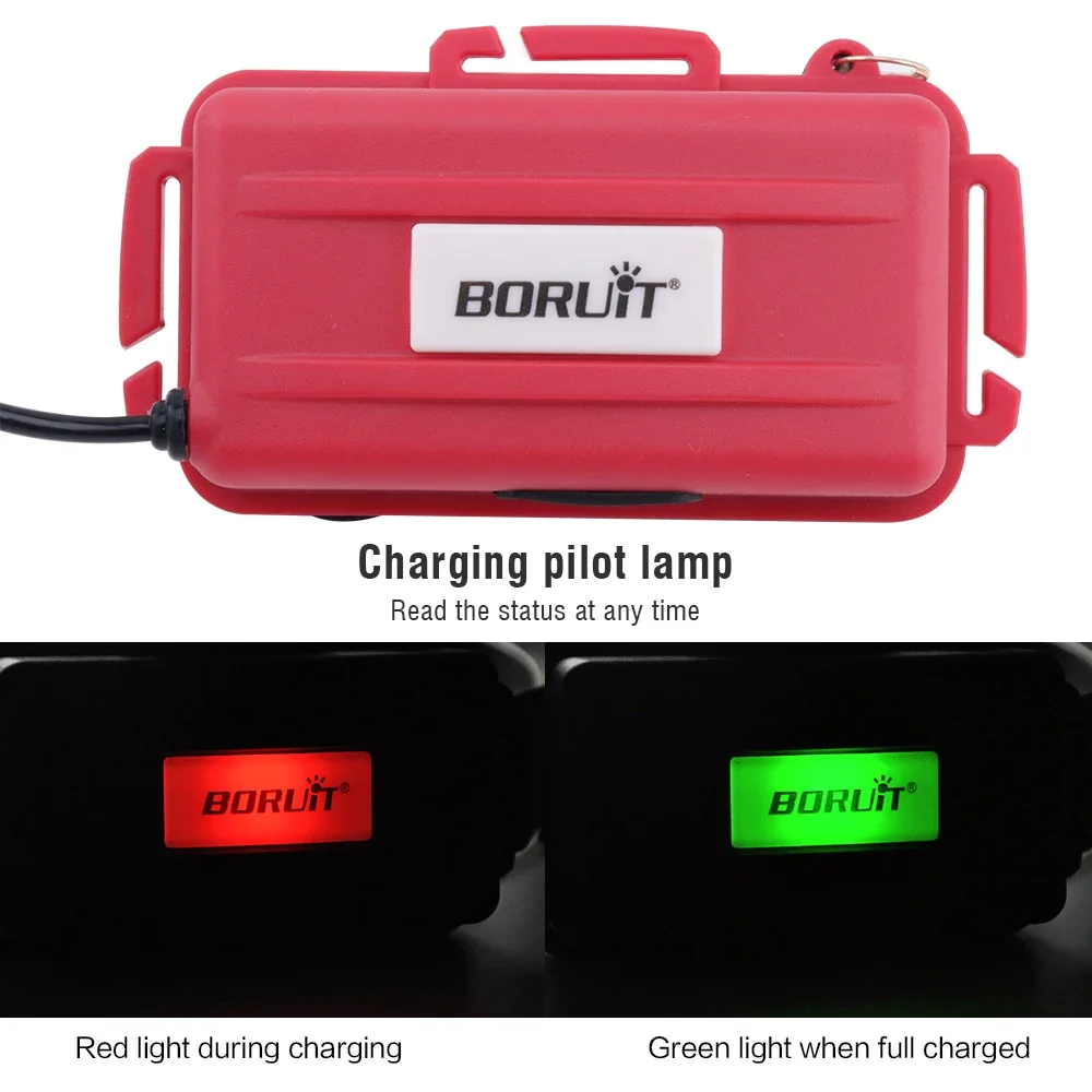 BORUiT B9 1000LM LED Zoonable Headlamp Mirco USB Rechargeable Headlight  Waterproof Canping Fishing Head Torch