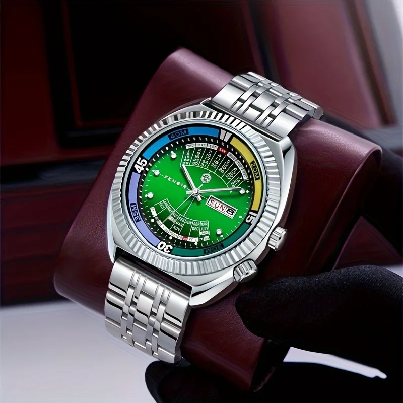 High-End Luxury Men's Watch with a Large Dial, Stylish Business-Style Oriental Watch, Classic Haiba High-End Multifunctional Quartz Watch view 3