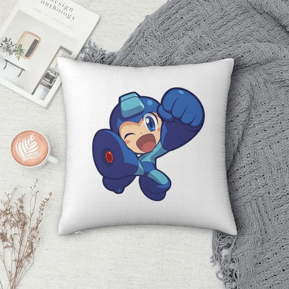 Megaman Videojuego Mega Man funda de almohada cuadrada funda de cojín funda de almohada funda de almohada para el hogar sofá sala de estar