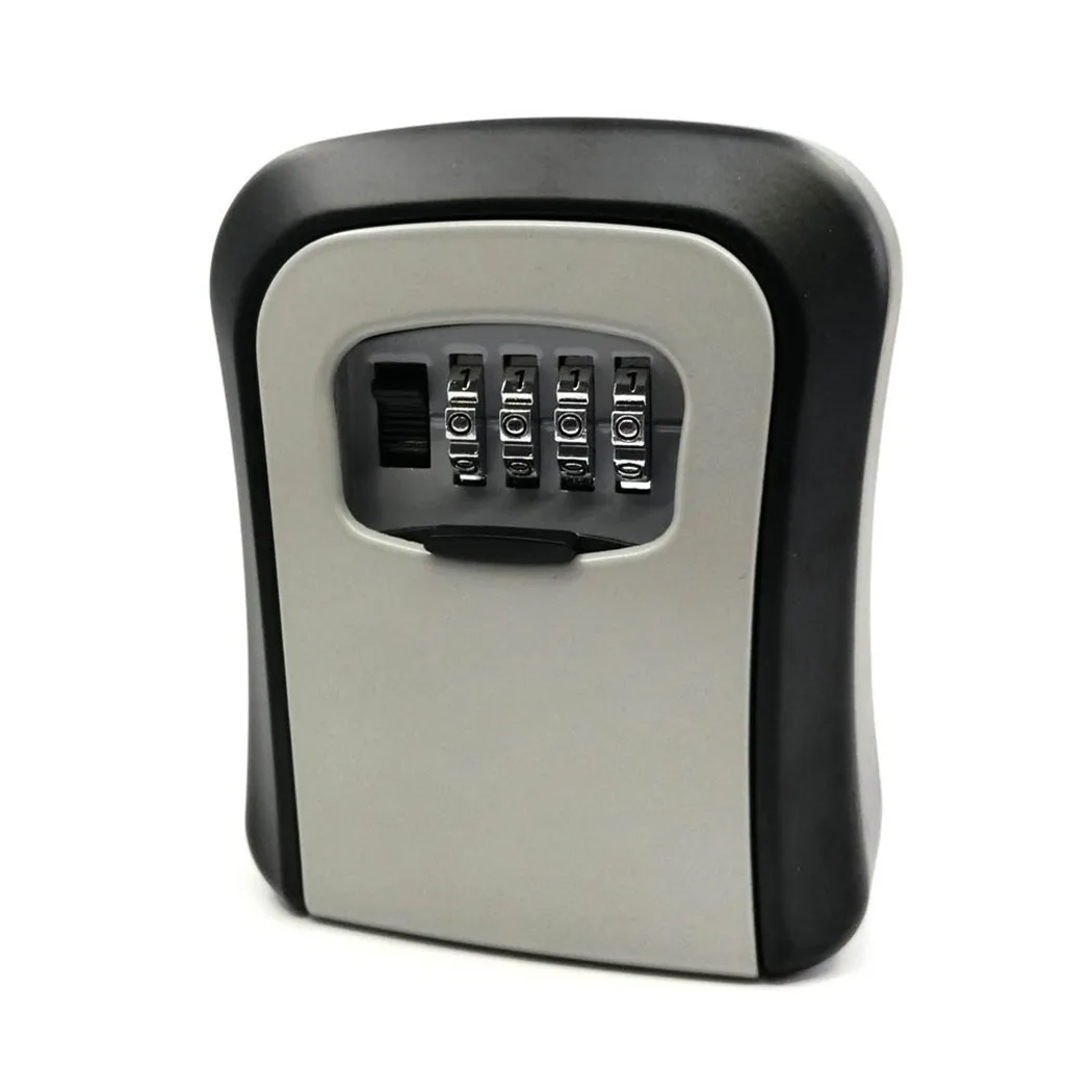 Combination Lock 4 Digit Key Safe for Outdoor Wall Mount Security Storage Box for Keys and Small Valuables Aluminum Alloy Body