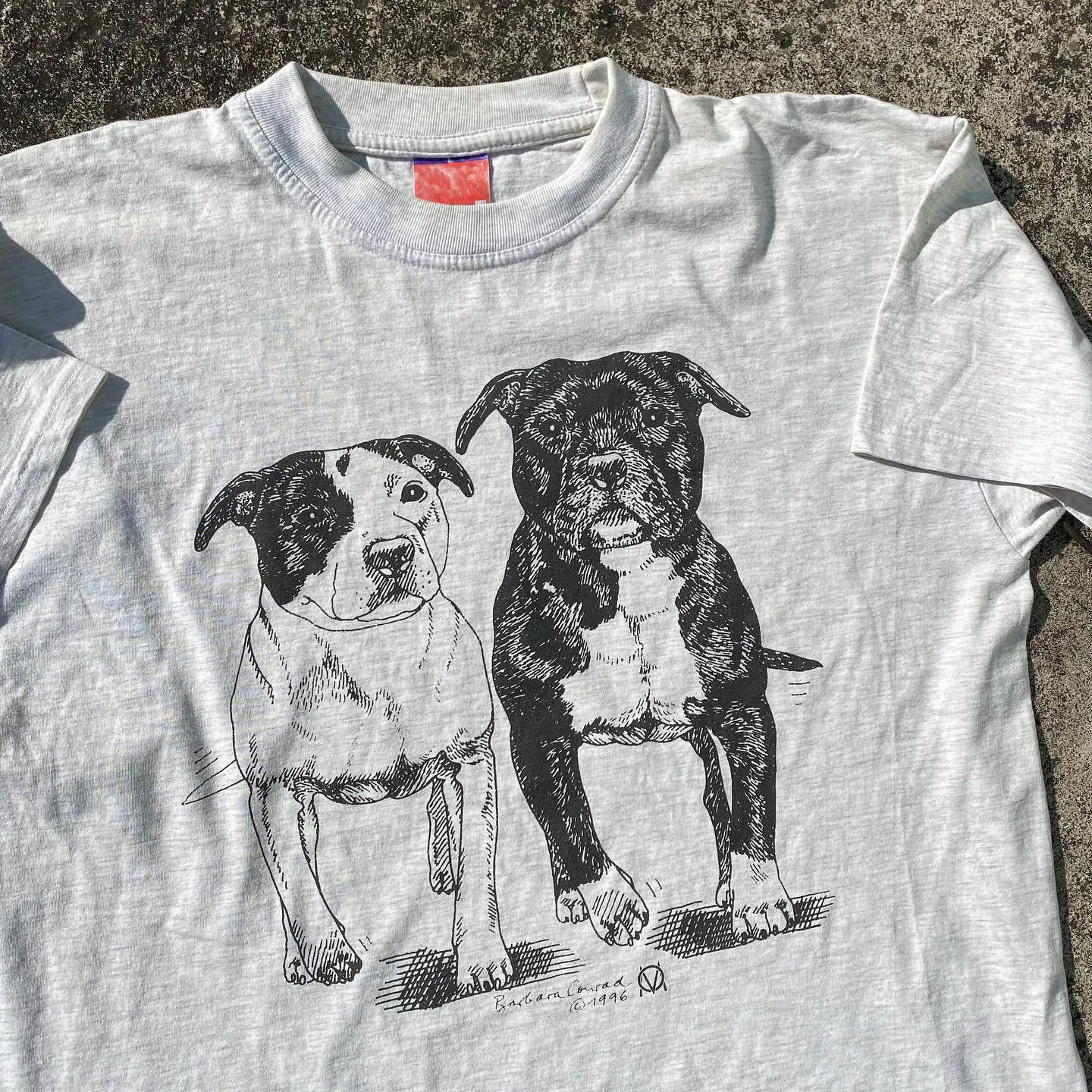 Hand-Painted Dog Short-Sleeve T-Shirt Couple's Breathable Cotton round Neck Standard Fit Summer Design Artist Unique Studio