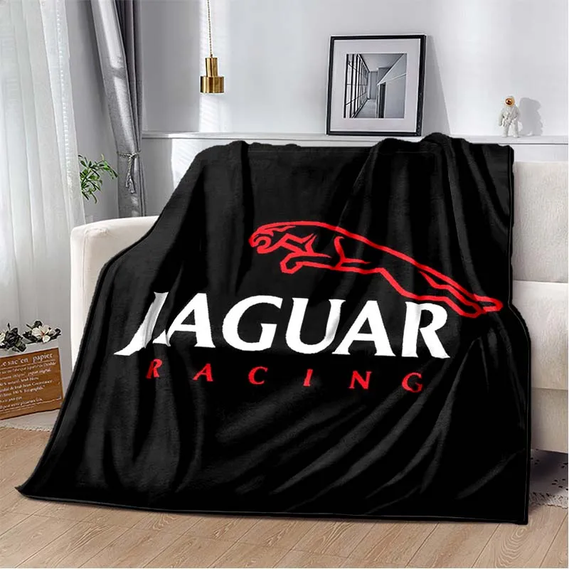 HD Fashion Trend Sports Car J-JAGUAR Logo Plush Soft Blanket Children's Gift Sofa Bed Office Hotel Warm Portable Gift Blanket