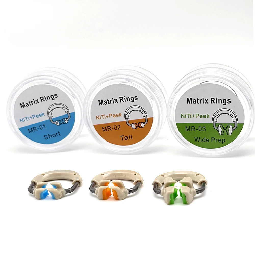 3pcs/set Dental Niti Matrix Bands Ring Garrison Style Matrix Clamp Clip Sectional Contoured Matrices Dentist Plastic Kit Tools