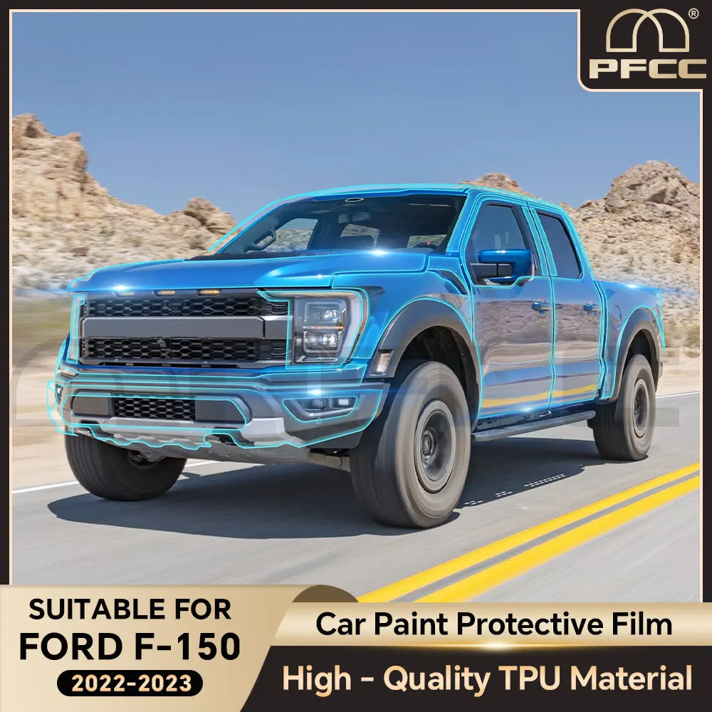 Pre-cut For Ford F-150 2022-2023 TPU Paint Protection Film Anti-Scratch Car Body Clear Bra PPF Resistant Invisible Repairable