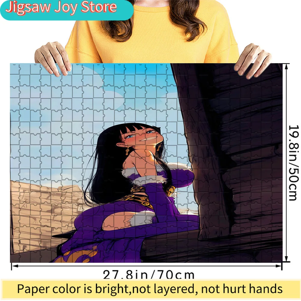 

Premium Paper Jigsaw Puzzle One Piece Nico Robin in Purple Outfit on Wooden Ship Deck Anime Art High Quality Cardboard Puzzle fo
