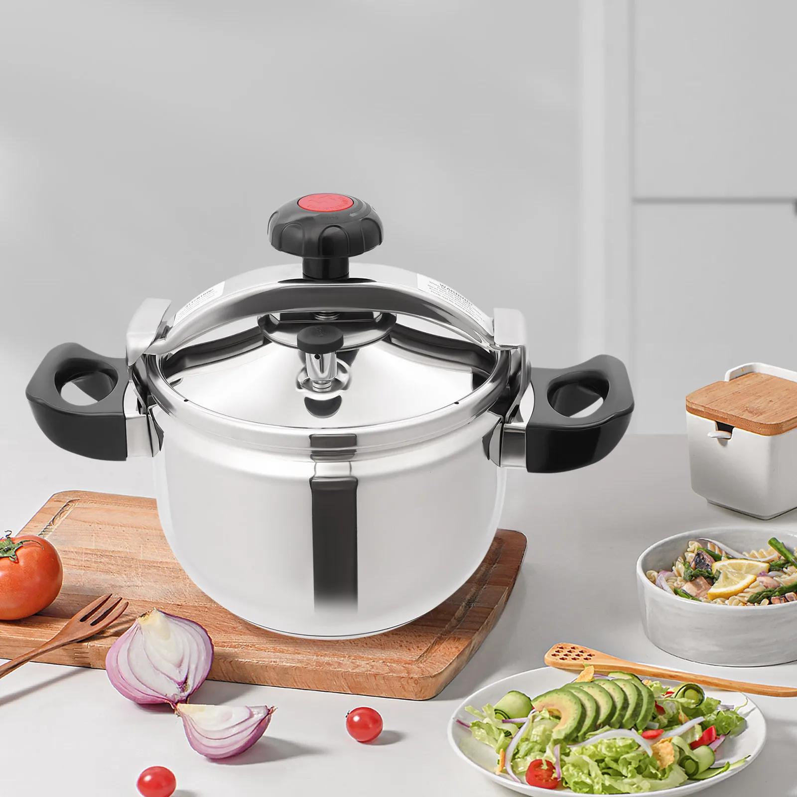 Olla a presión de acero inoxidable BYMAOCAR, olla a presión de cocción de 7,4 cuartos con mango resistente al calor para cocinar y guisar en la cocina