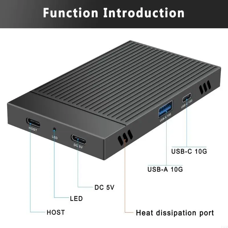 

F42D Double Bay NVME M.2 Корпуса USB3.2 Gen2 10 Гбит / с. Поддерживает жесткий диск M.2 NVME