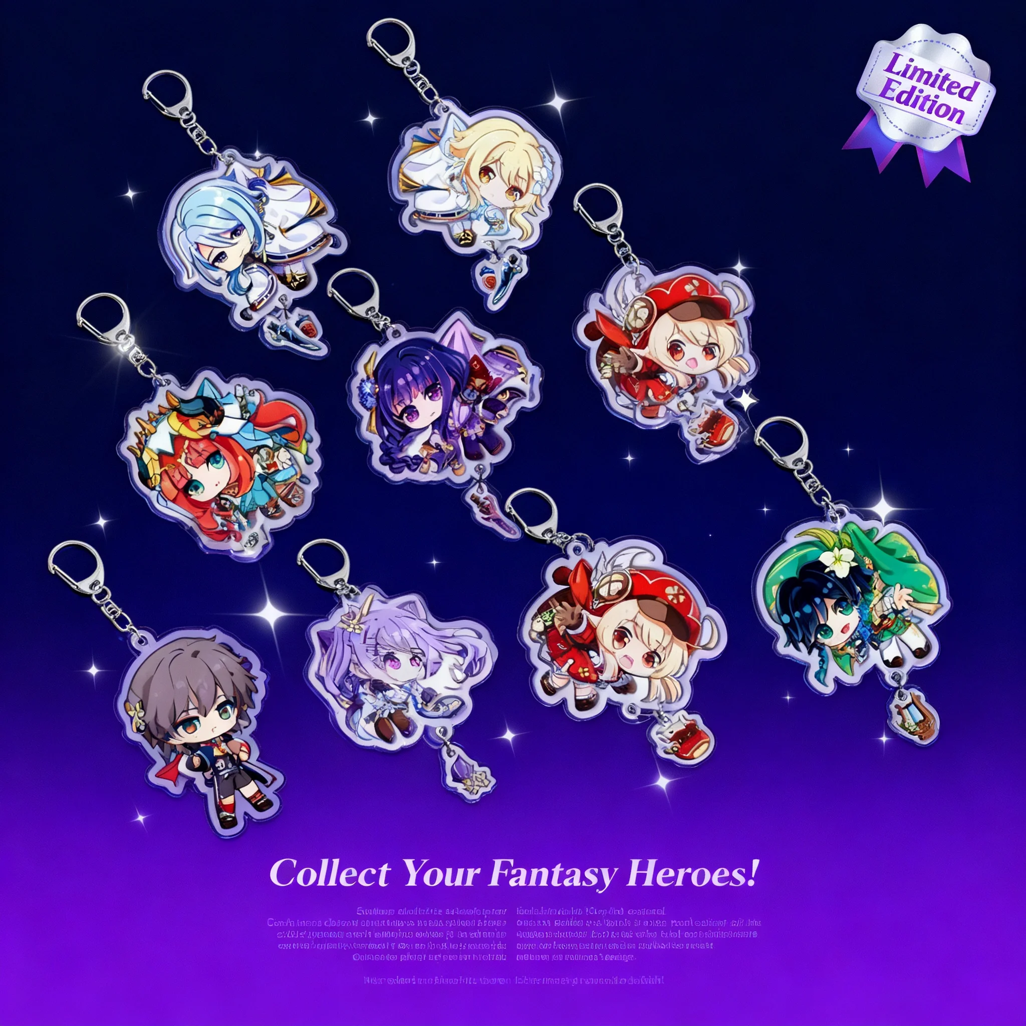 Llavero de acrílico de anime Genshin Impact con colgante de personajes: Yae Miko, Xiao, Klee, Keqing, Kazuha, Lumine