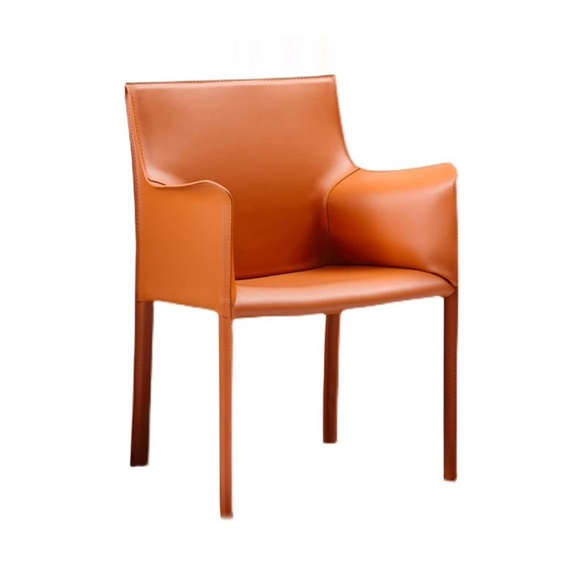 كرسي بذراعين فاخر خفيف الوزن من الشمال للمنزل، كرسي طعام إيطالي حديث وبسيط، أثاث غرفة الطعام