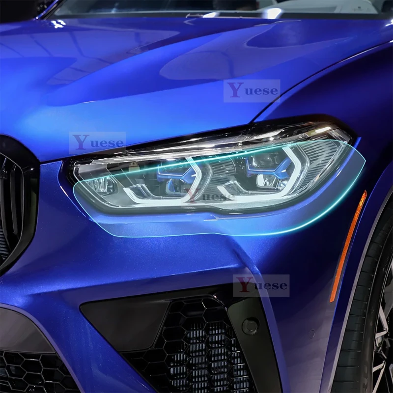 

Для BMW X5M F95 COMPETITION 2020-2022 2 шт. защитная пленка для фар автомобиля прозрачная дымчатая черная наклейка из ТПУ