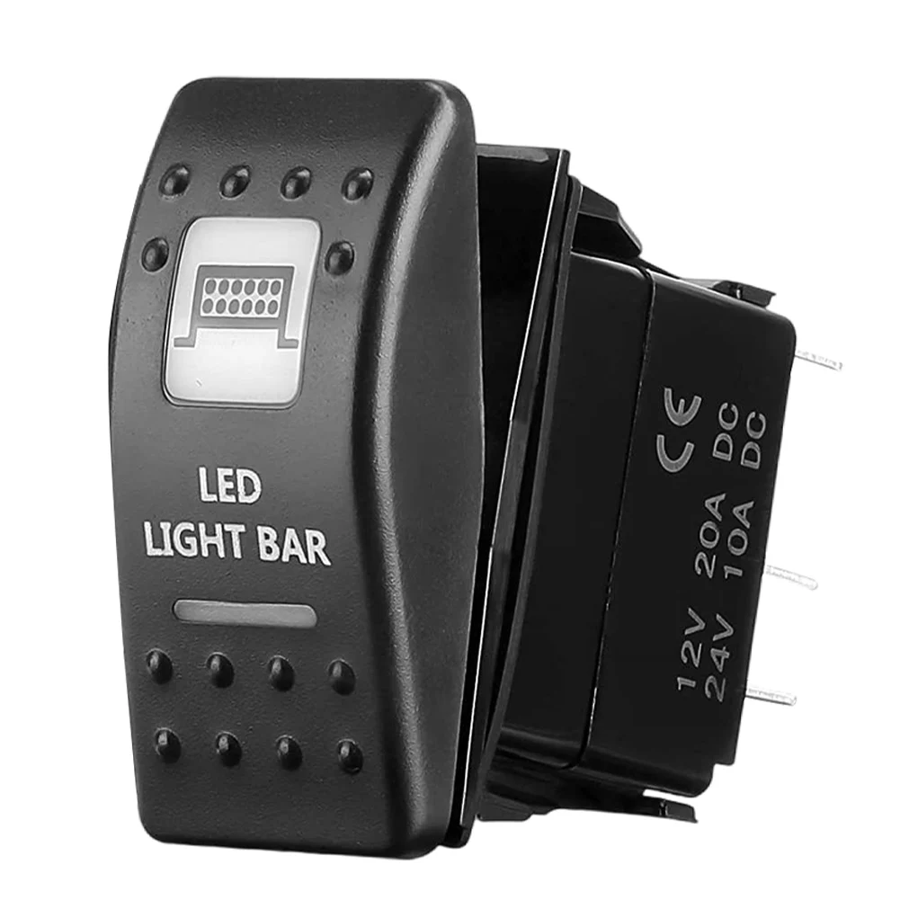 LED Light Bar Rocker Switch Waterproof Toggle Switches Dual LED ON/Off Switch LED Lamp Buttons for Boat Trailer Truck Motorcycle