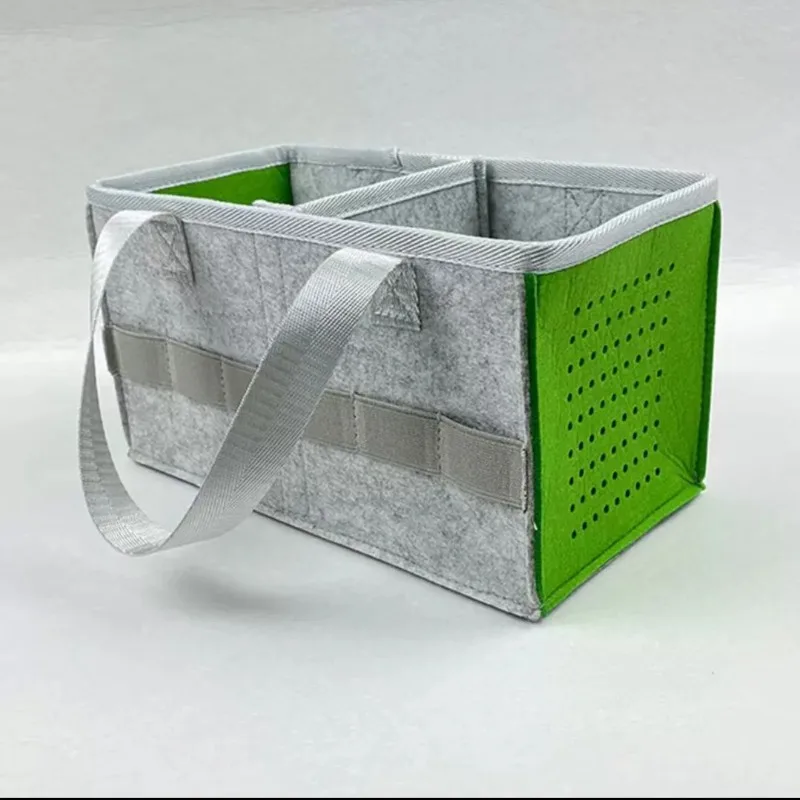 Portable Felt Speaker Bag Perforated Design Outdoor Travel Audio Storage Handheld Organizer