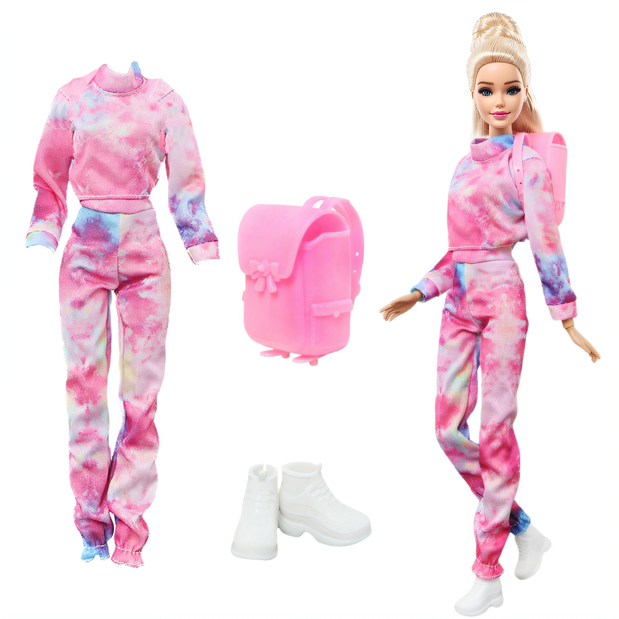 Fashion Doll Outfit Suit with Shoes Bag Girl Dress Tops Pants Coat Daily Wear Clothes for Barbie Doll Accessories Kids Toy Gift