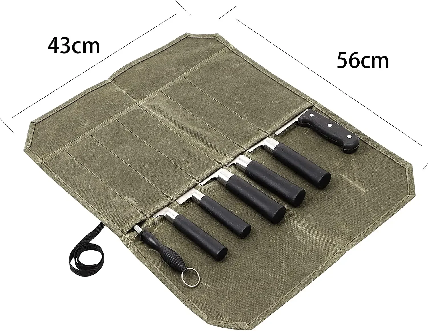 Wet Wax Canvas Knife Storage Bag Chef Picnic Camping Barbecue Kitchen Portable Storage Bag Chef Bag File Roll Storage