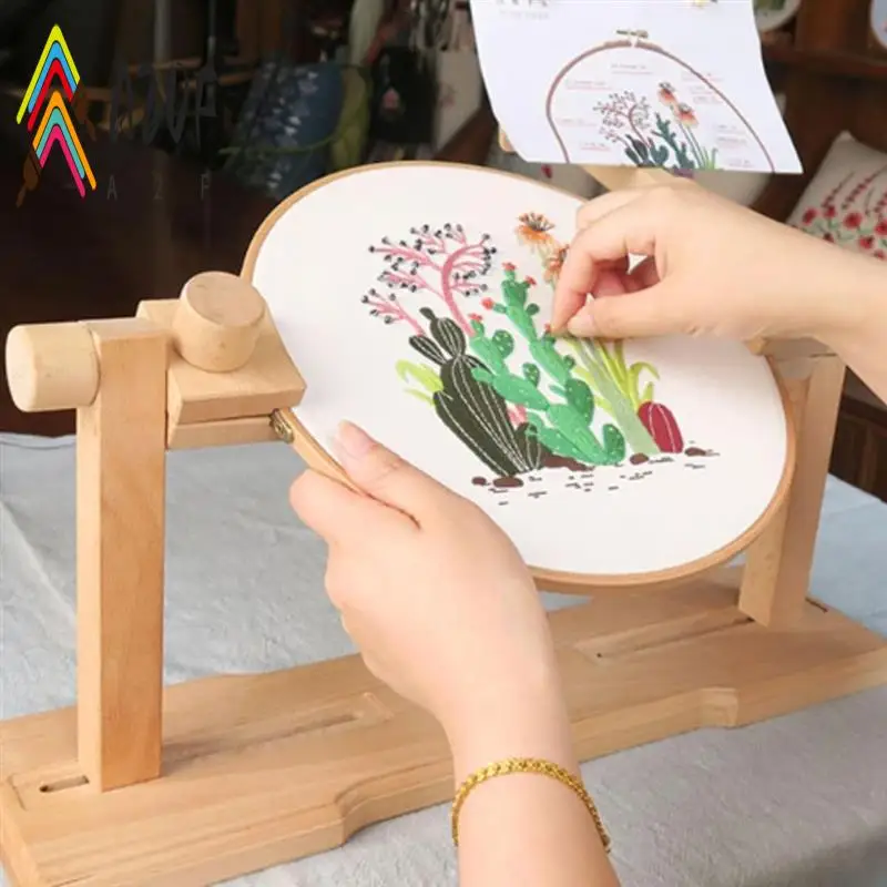 

A20F-регулируемый держатель пяльца для вышивания, принадлежности для вышивания крестиком, вращающаяся подставка для вышивания на коленях с 3 пяльцами для вышивания