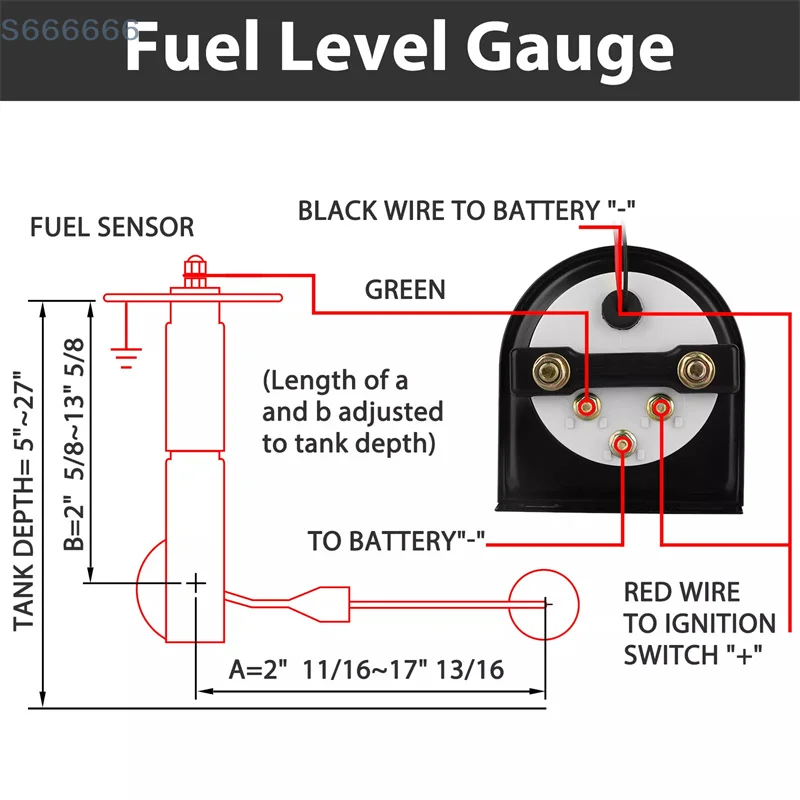 مقاييس السيارات 12 فولت للمركبة 52 مم 2 بوصة مقياس مستوى الوقود عداد السيارة مع ضوء LED أبيض وحافة سوداء