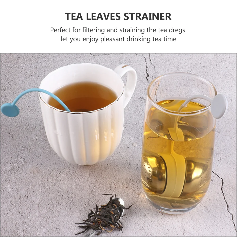 

2pcs Round Ball Strainer Stainless Steel Silicone Ultra-Fine Mesh Filter For Loose Leaf Tea Infuser Smooth Easy Clean