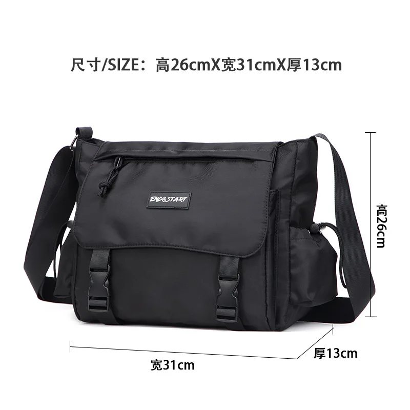 Bolso cruzado de lona para hombre y mujer, bolsa de mensajero japonesa para ropa de trabajo, bandolera informal para estudiantes