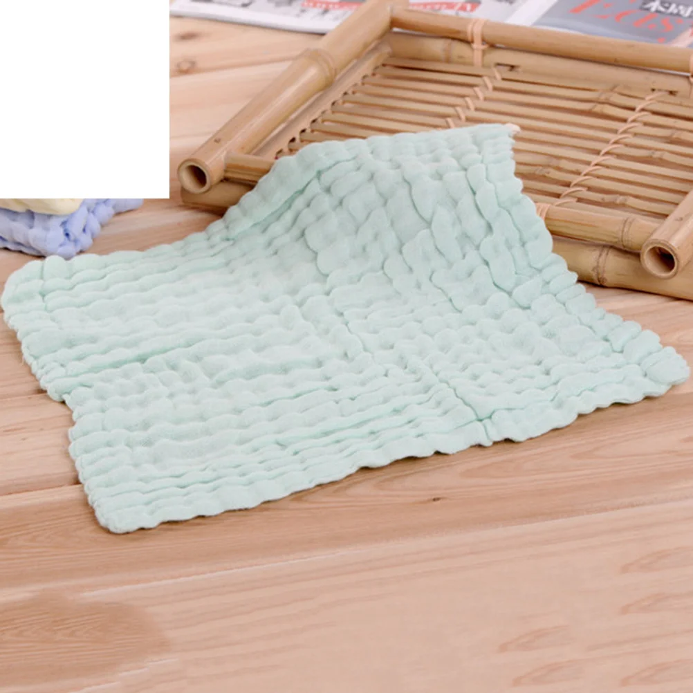 

5 шт., хлопковые 6-слойные марлевые детские полотенца для рук, мягкие впитывающие мочалки, однотонные, зеленые, желтые, белые, розовые, синие для душа, ванны