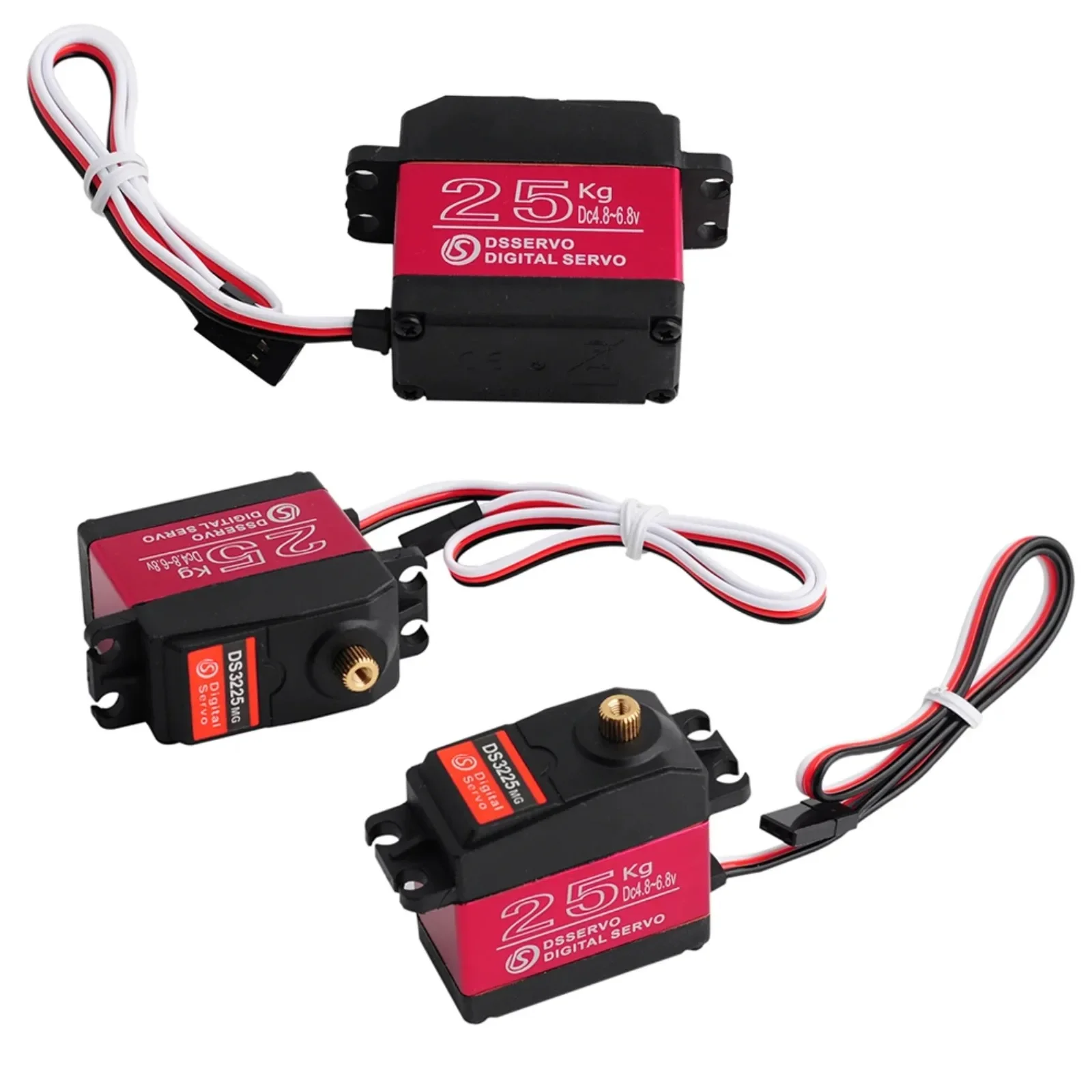 2Pcs 25KG Digital RC Servo High Torque Waterproof Full Metal Gear Motor for 1/8 1/10 Baja Car RC Crawler