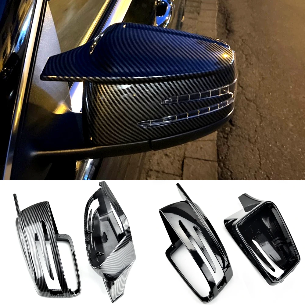 

Rear view Mirror Covers For Mercedes-Benz W204 E W212 W176 W246 CLS C218 GLA X156 ABS Carbon Fiber Gloss Black