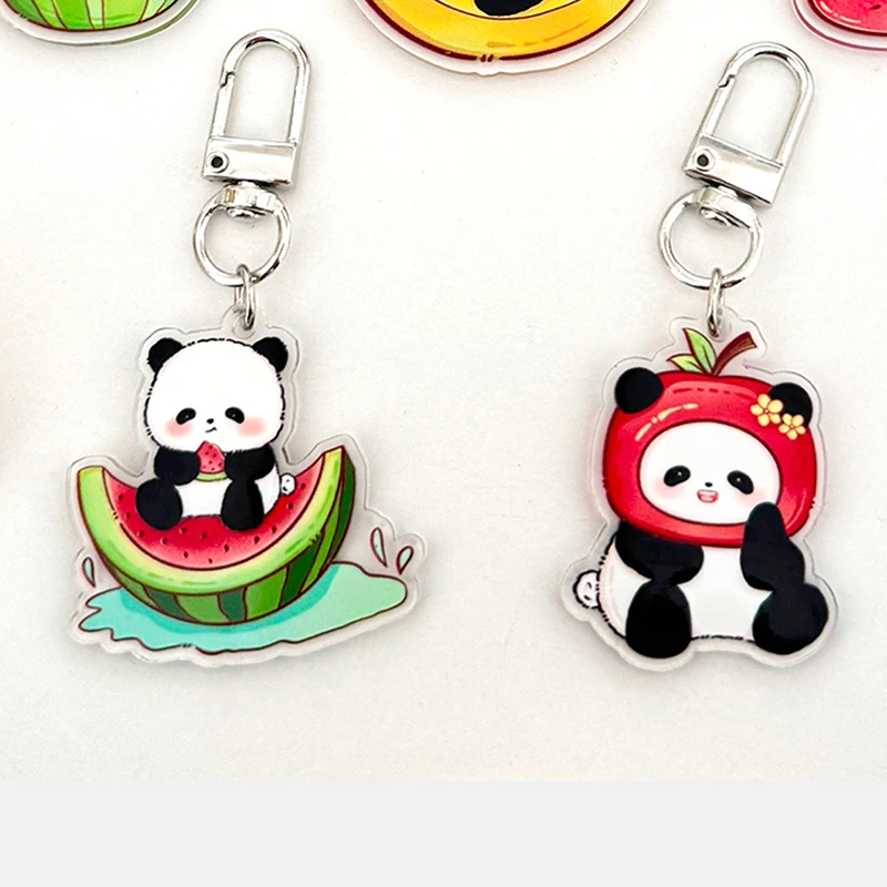 1PCS Cute Panda Key Chain Animals Ins Keychain Earphone Schoolbag Keychain Pendant Diy Accessories