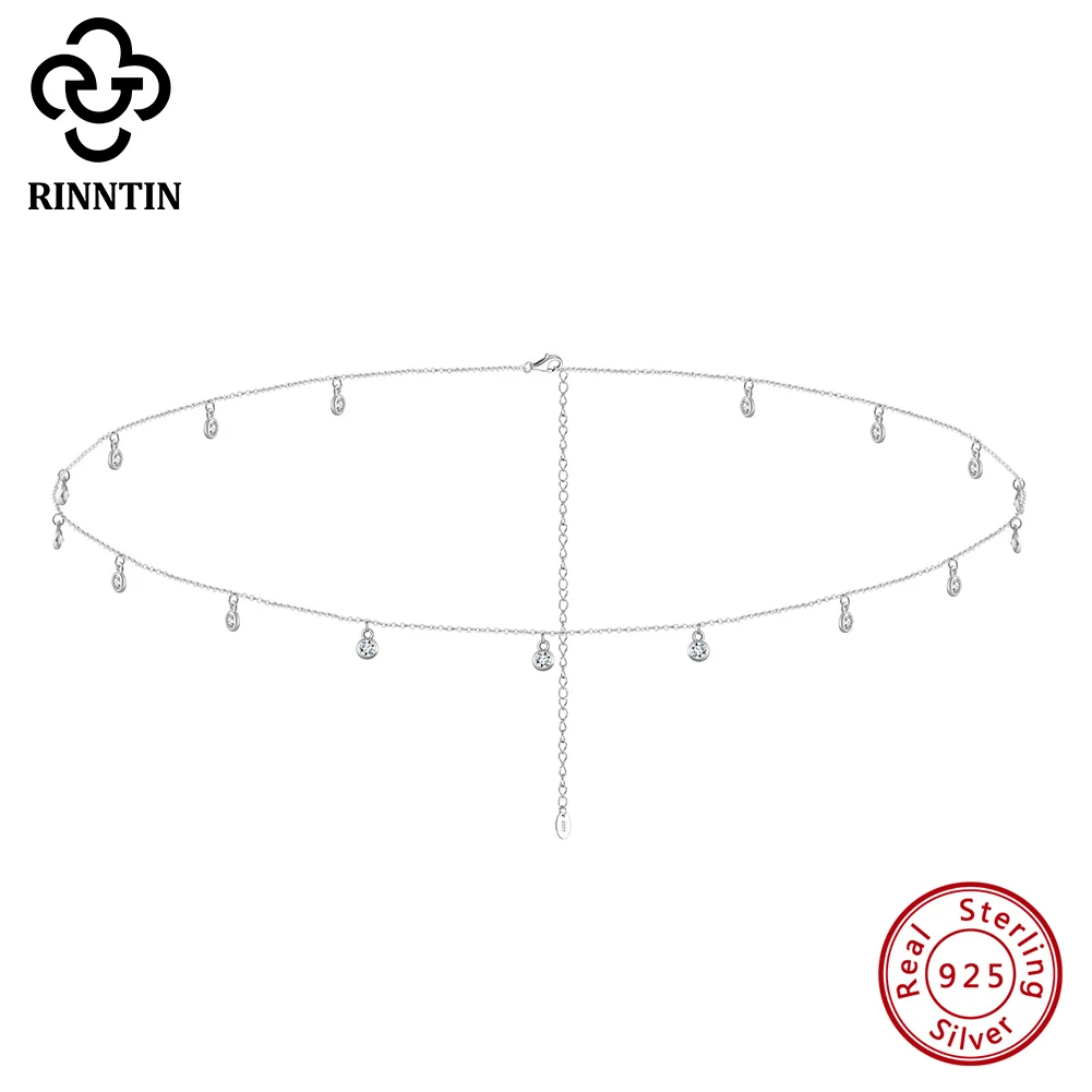

Rinntin Fashion 925 Sterling Silver Sexy Body Waist Chain with Clear CZ for Women Sexy Belly Belt Chain Summer Accessories CW01